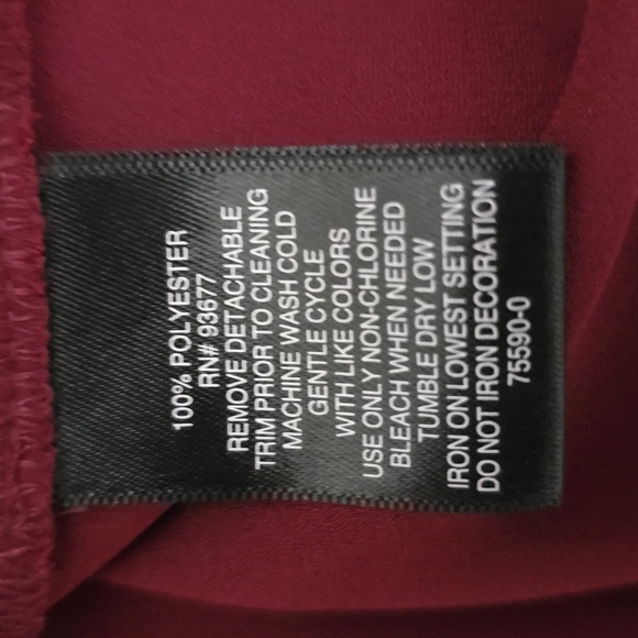 BOLD ELEMENTS BRAND WOMEN'S BURGUNDY LONG SLEEVE OFF THE SHOULDER TOP SIZE LARGE - Picture 15 of 16